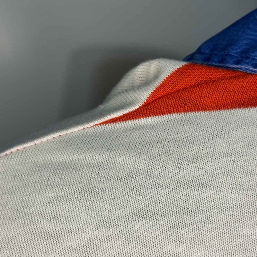 Polo Ralph Lauren Orang and White Striped Polo Long sleeve Shirt blue Collar 4XL - Picture 2 of 8